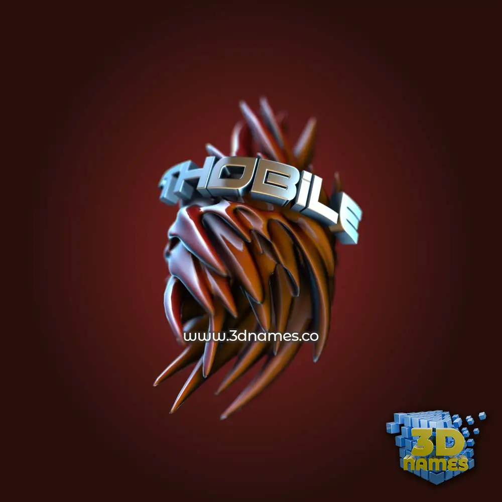 thobile in Red Twisted style - 3D name wallpaper