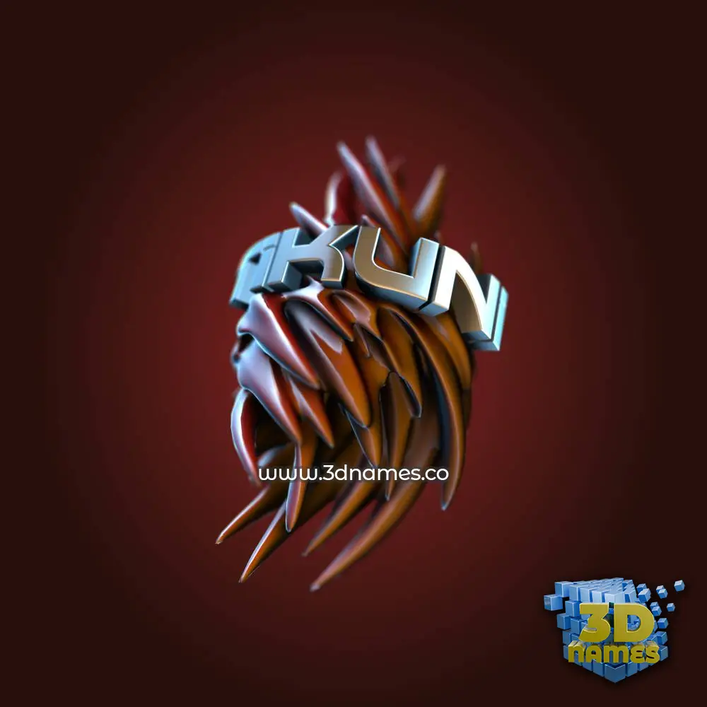 tikuni in Red Twisted style - 3D name wallpaper