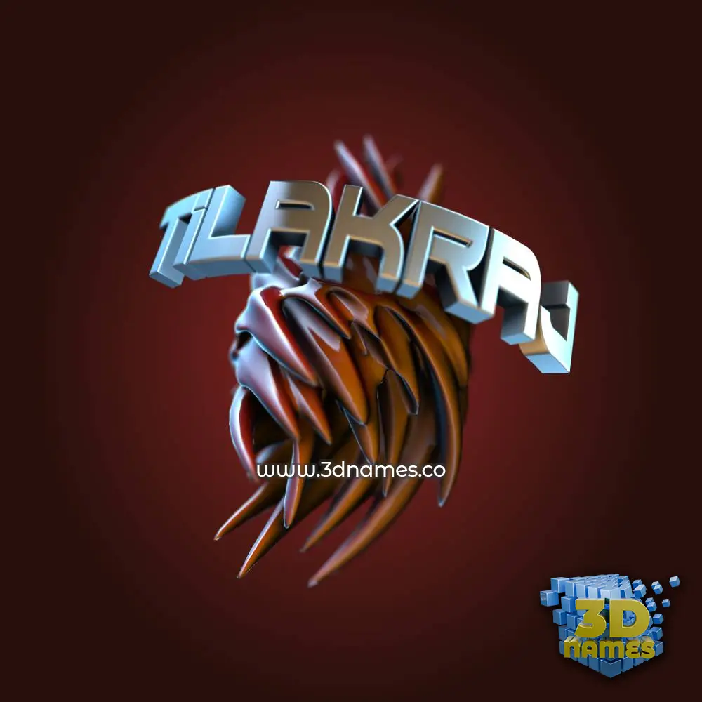 tilakraj in Red Twisted style - 3D name wallpaper