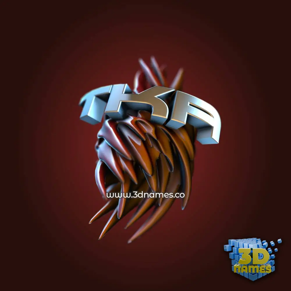 tka in Red Twisted style - 3D name wallpaper