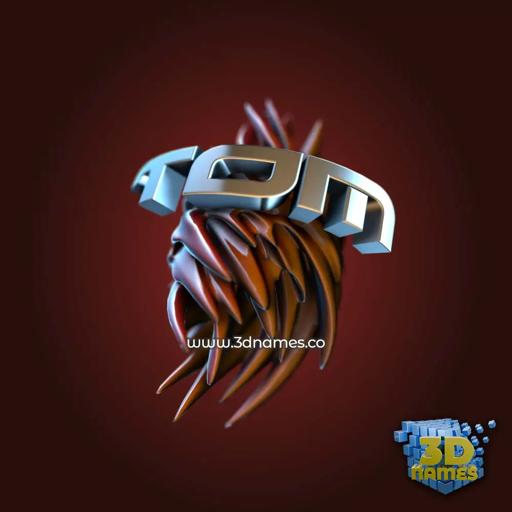 tom in Red Twisted style - 3D name wallpaper