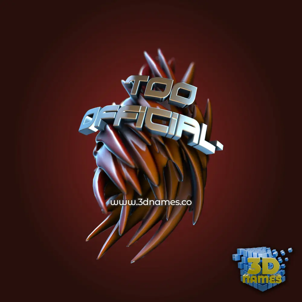 too official- in Red Twisted style - 3D name wallpaper