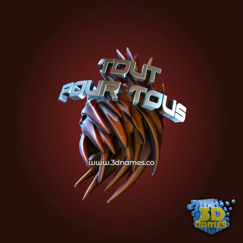 tout pour tous in Red Twisted style - 3D name wallpaper
