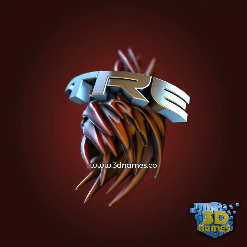 tre in Red Twisted style - 3D name wallpaper