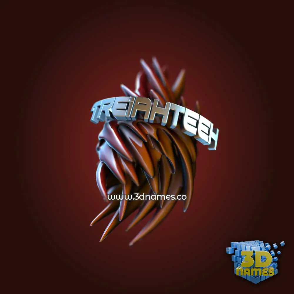 treiahteeh in Red Twisted style - 3D name wallpaper