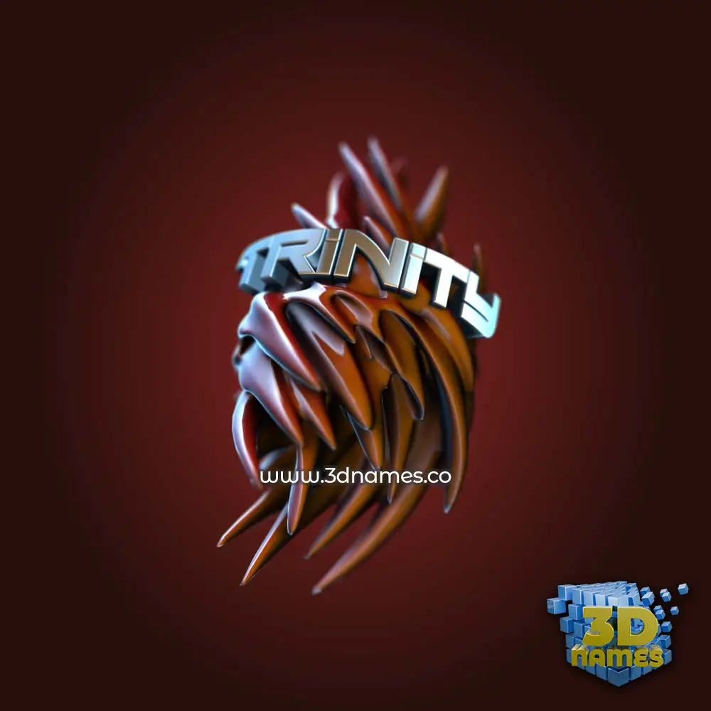 trinity in Red Twisted style - 3D name wallpaper