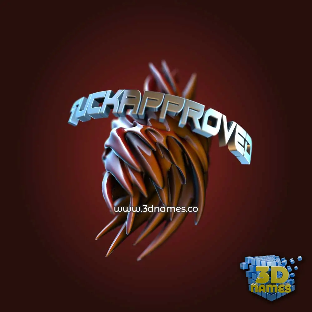 tuckapproved in Red Twisted style - 3D name wallpaper