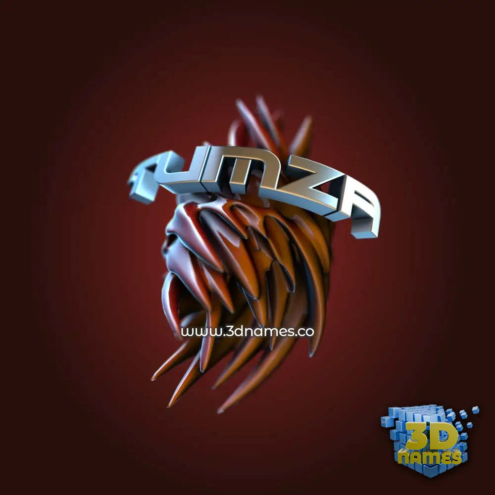 tumza in Red Twisted style - 3D name wallpaper