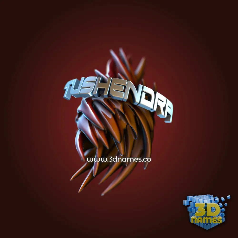 tushendra in Red Twisted style - 3D name wallpaper
