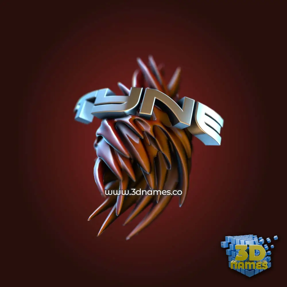 tyne in Red Twisted style - 3D name wallpaper