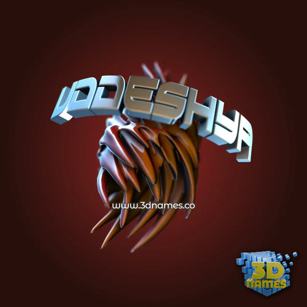 uddeshya in Red Twisted style - 3D name wallpaper