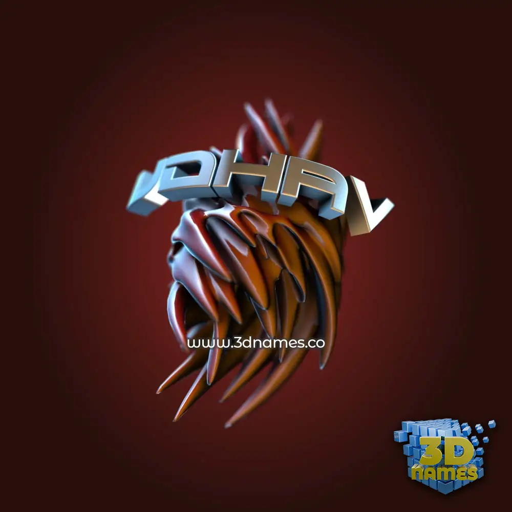udhav in Red Twisted style - 3D name wallpaper