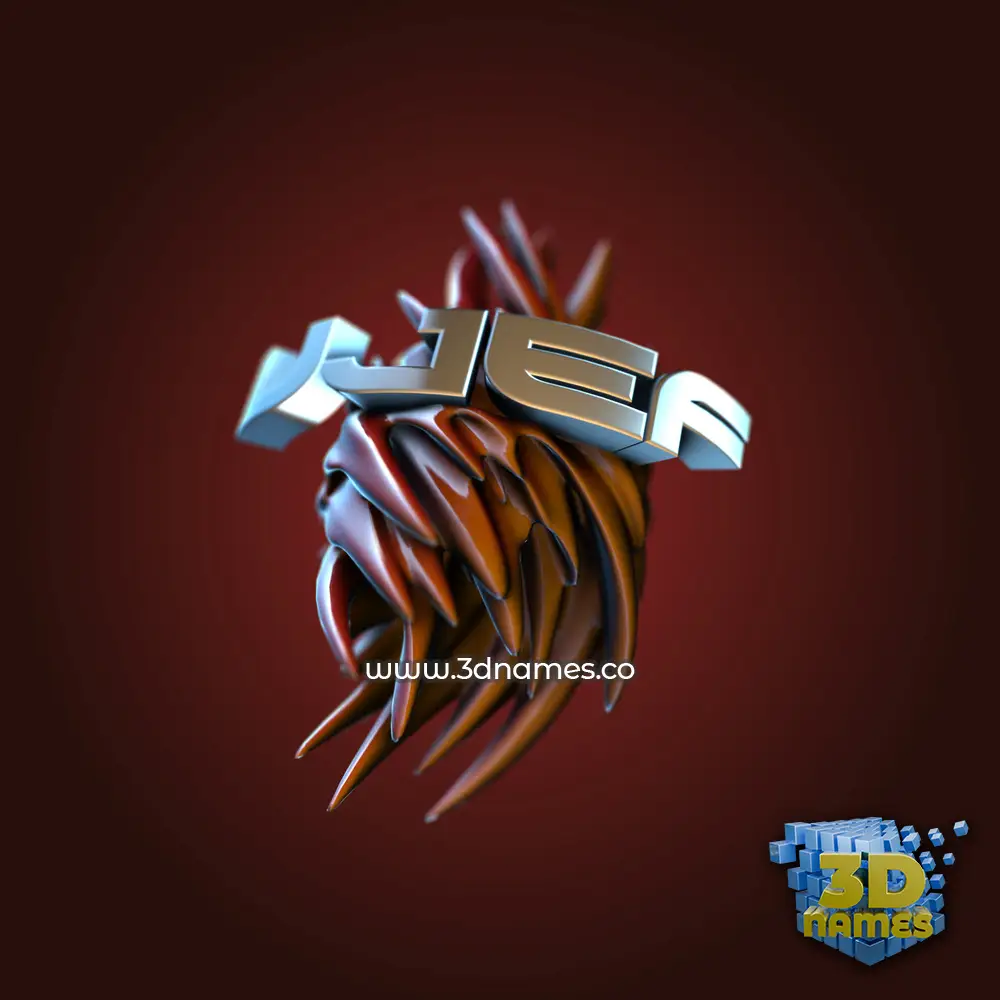 ujef in Red Twisted style - 3D name wallpaper