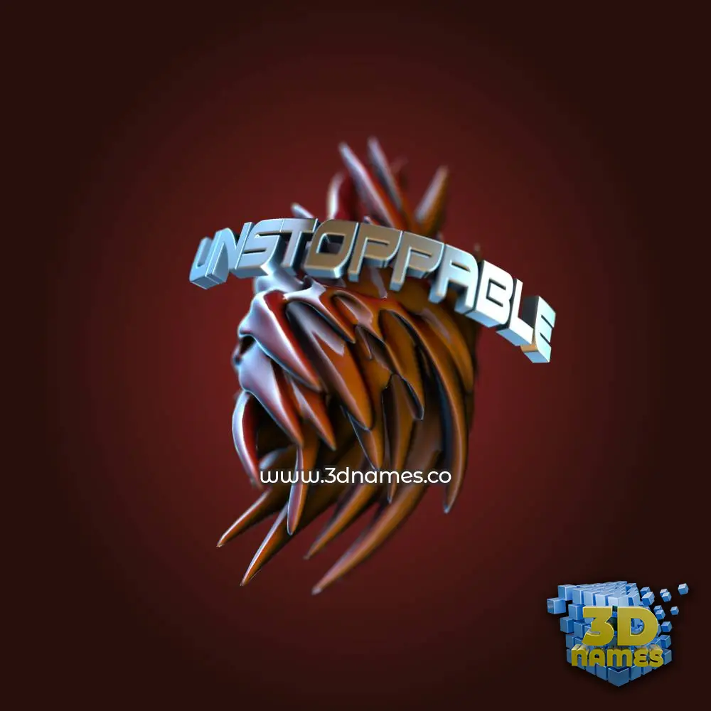 unstoppable in Red Twisted style - 3D name wallpaper
