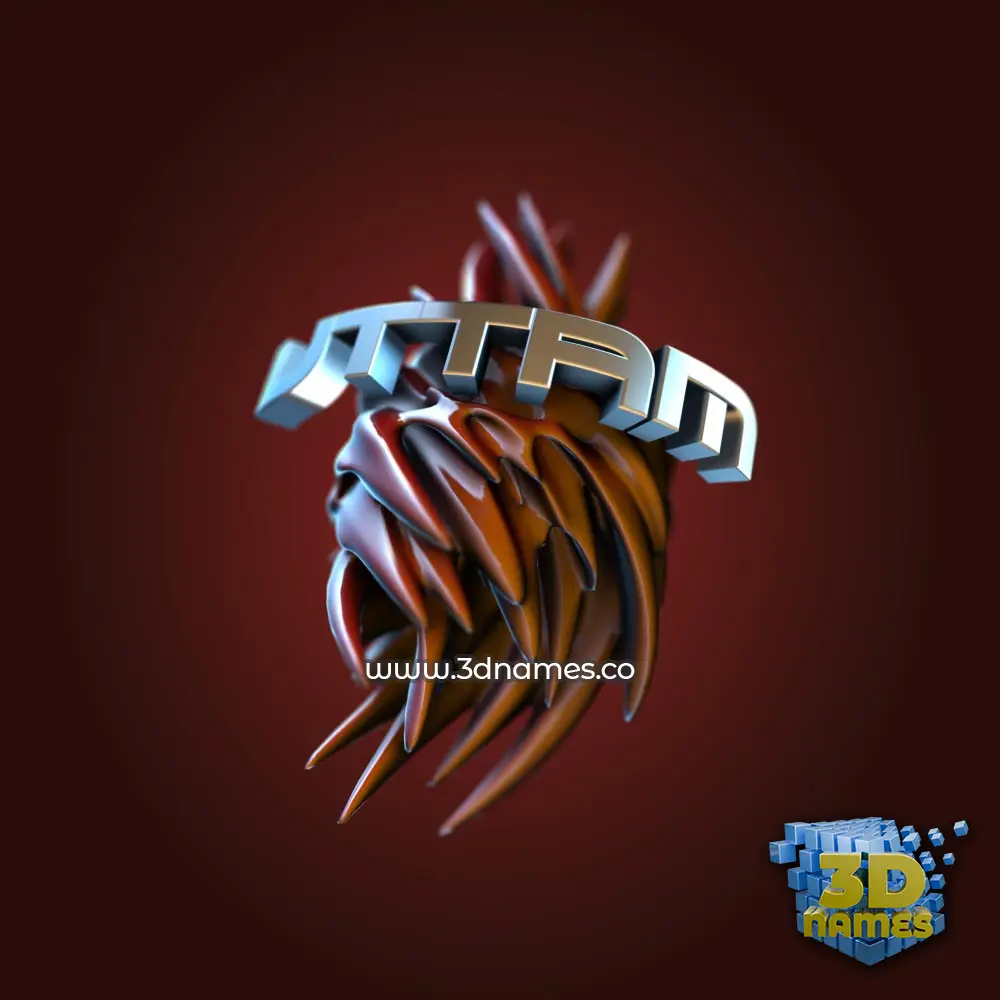 uttam in Red Twisted style - 3D name wallpaper