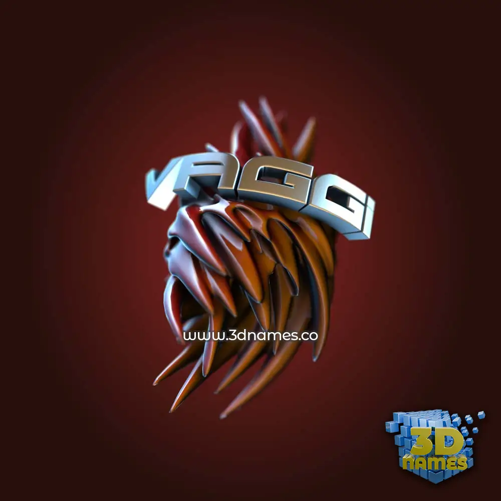 vaggi in Red Twisted style - 3D name wallpaper