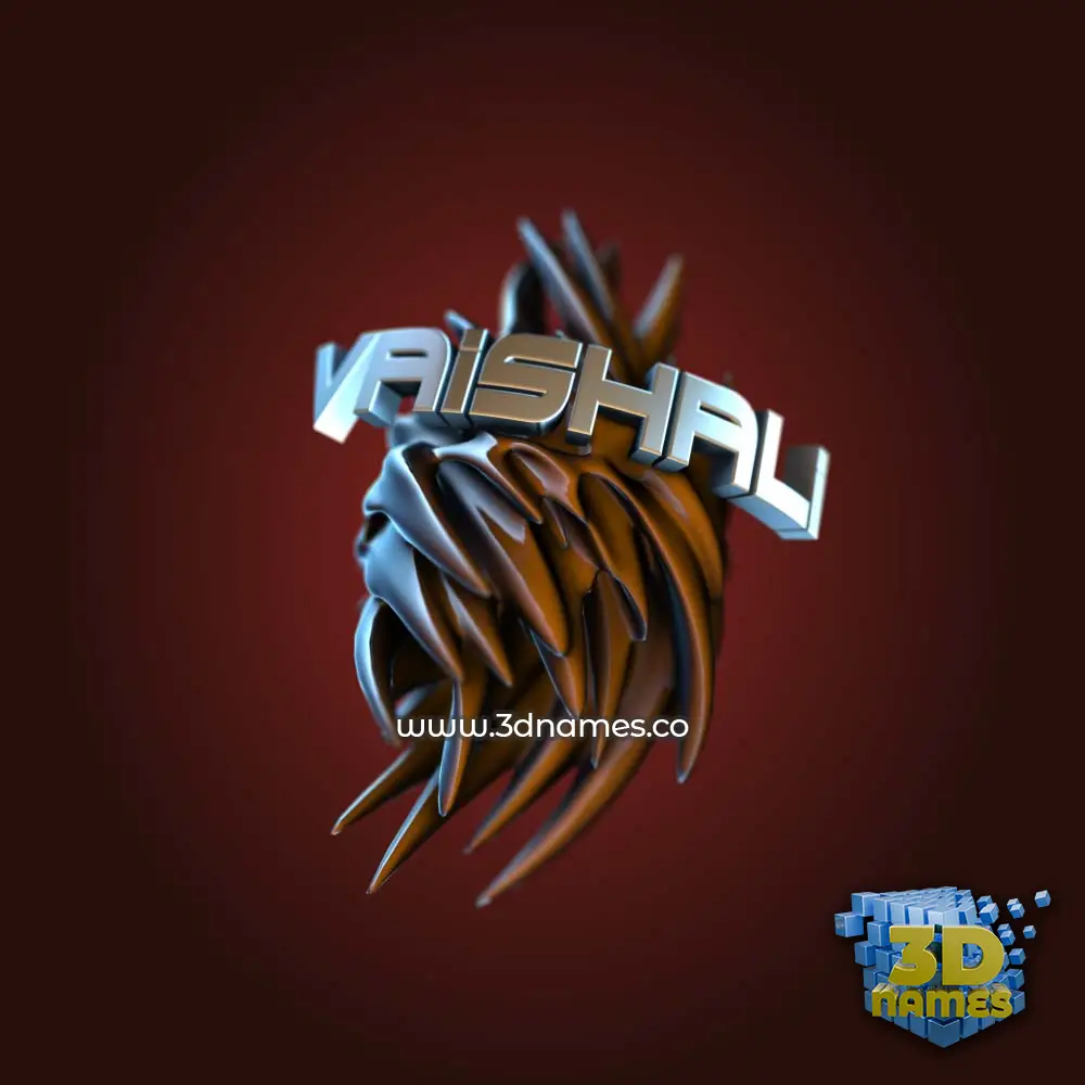 vaishali in Red Twisted style - 3D name wallpaper