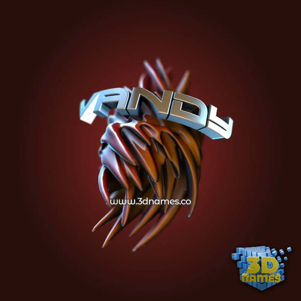 vandy in Red Twisted style - 3D name wallpaper