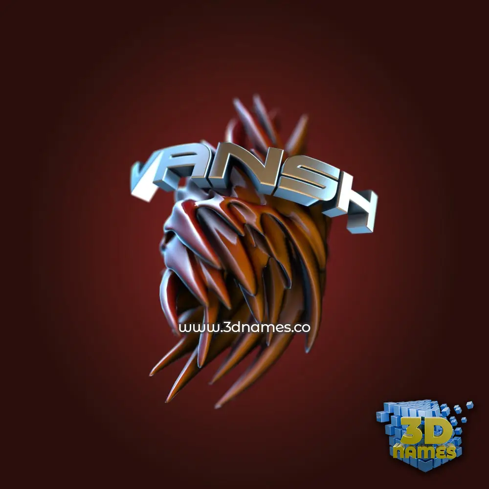 vansh in Red Twisted style - 3D name wallpaper