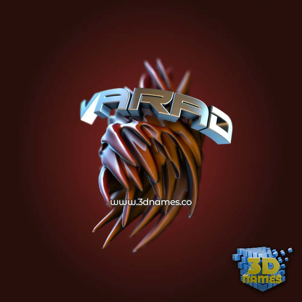 varad in Red Twisted style - 3D name wallpaper
