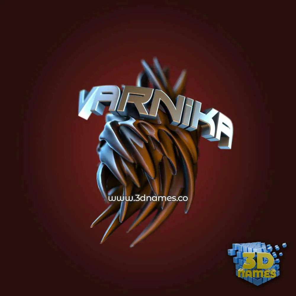 varnika in Red Twisted style - 3D name wallpaper