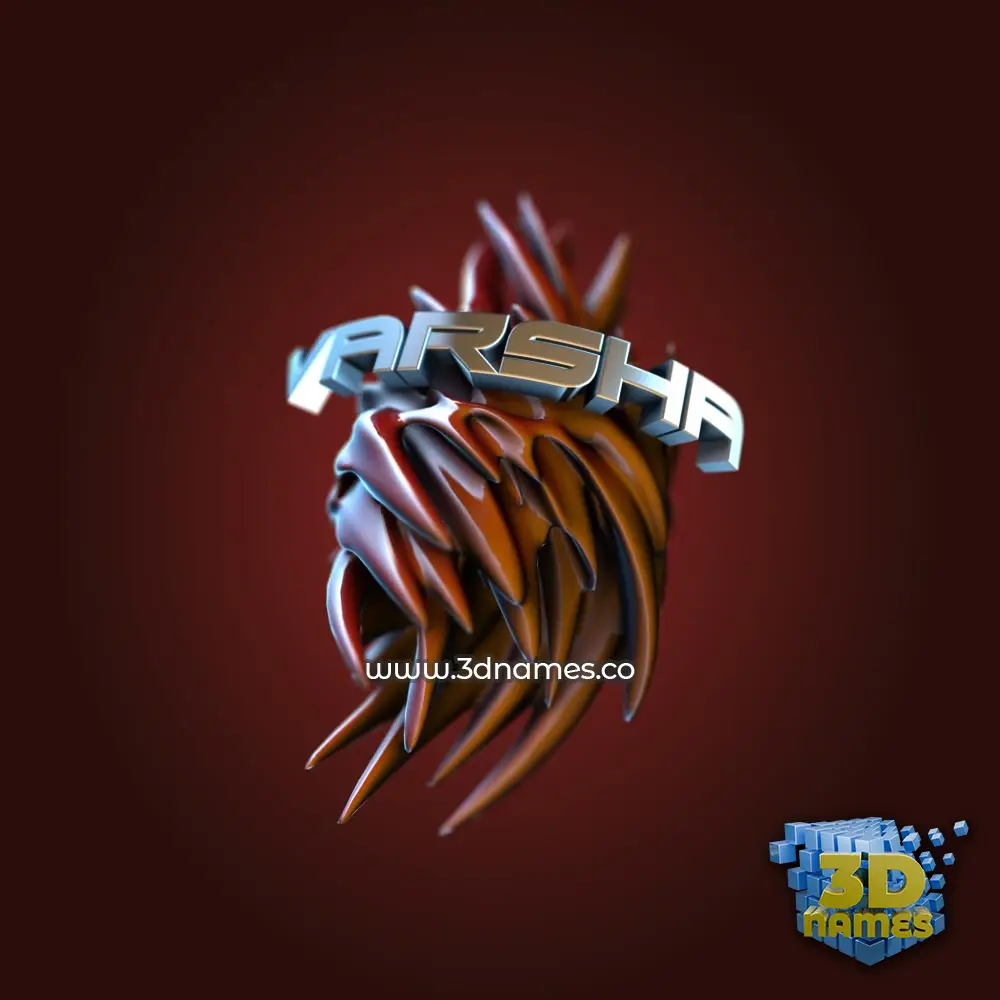 varsha in Red Twisted style - 3D name wallpaper