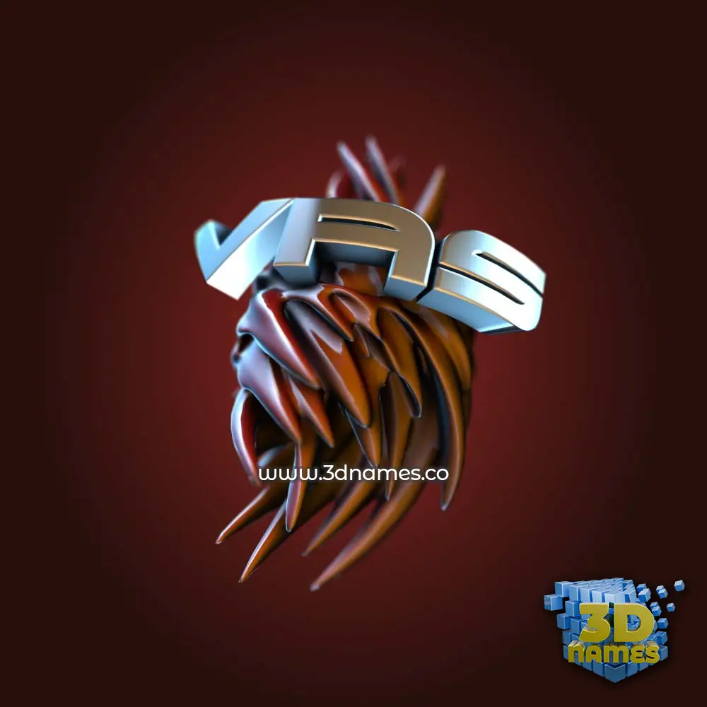 vas in Red Twisted style - 3D name wallpaper