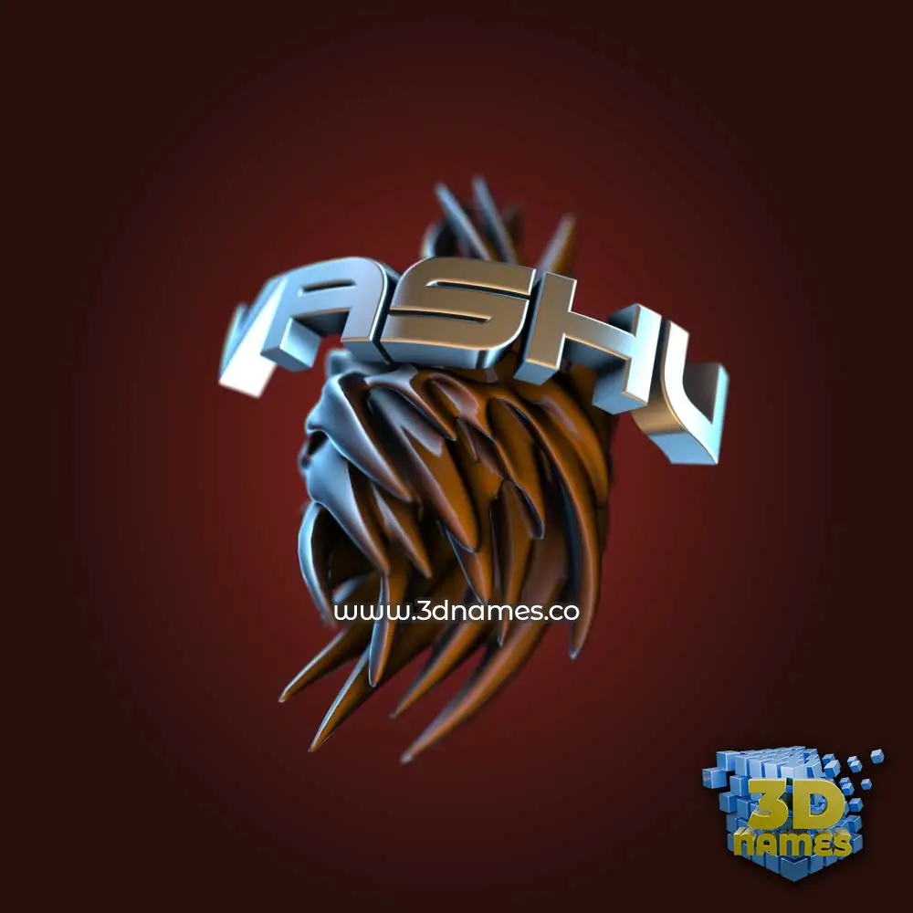 vashu in Red Twisted style - 3D name wallpaper