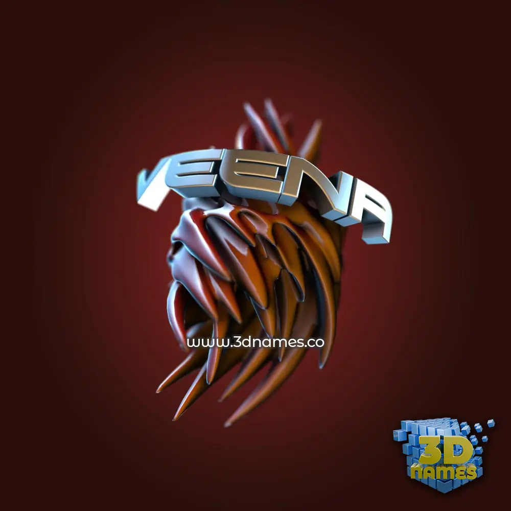 veena in Red Twisted style - 3D name wallpaper