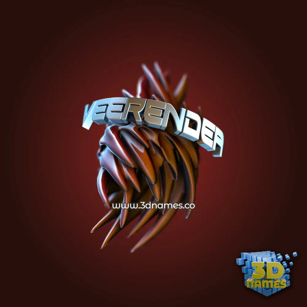 veerendea in Red Twisted style - 3D name wallpaper