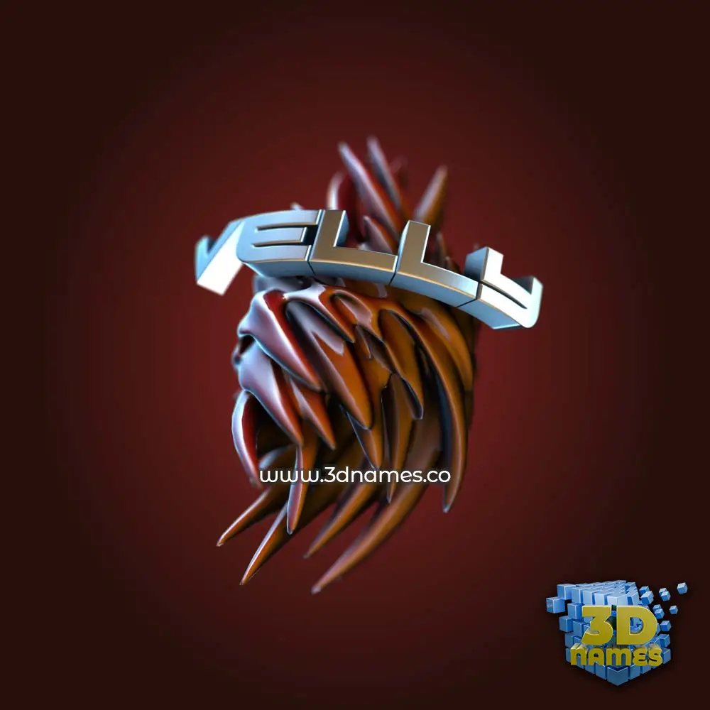 velly in Red Twisted style - 3D name wallpaper