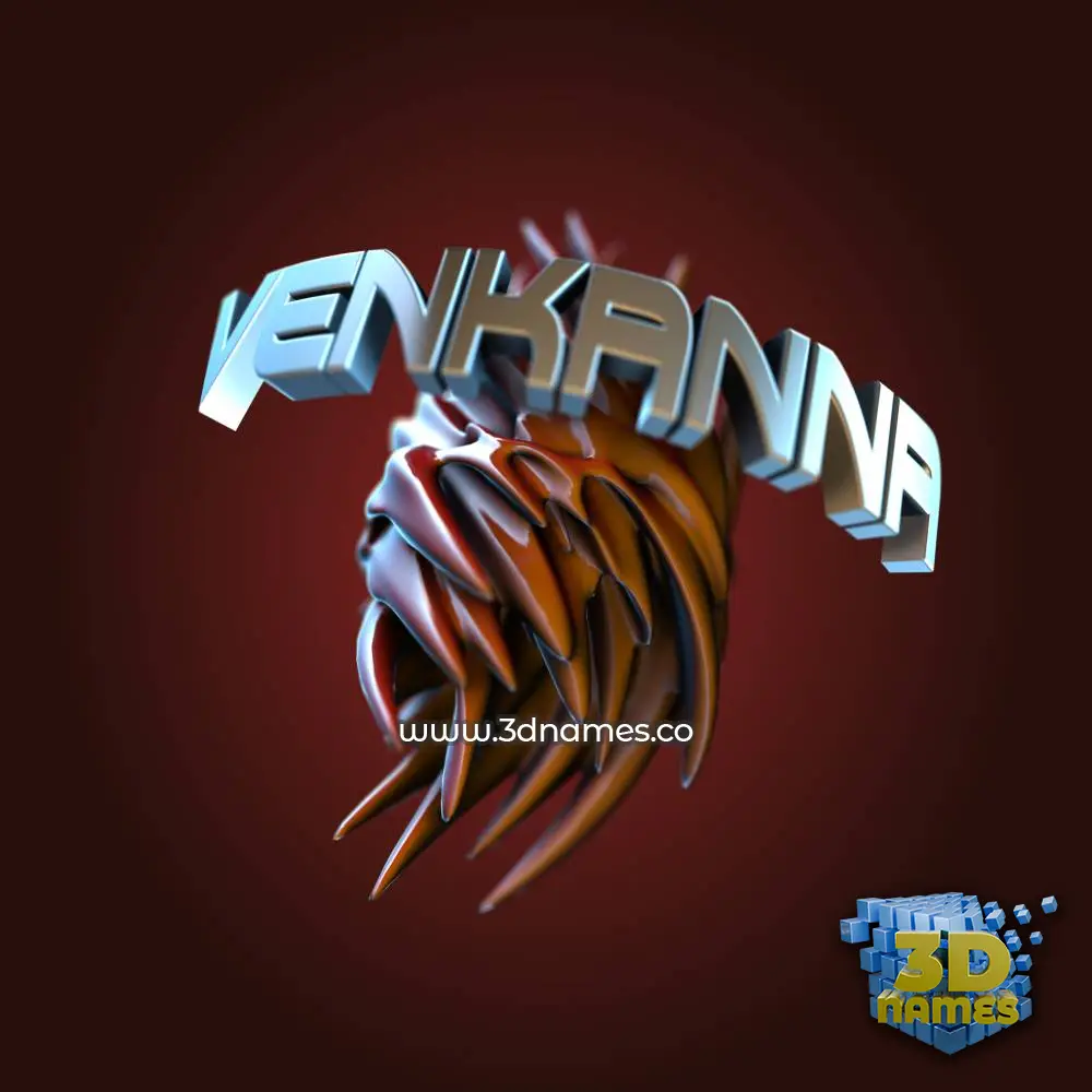 venkanna in Red Twisted style - 3D name wallpaper