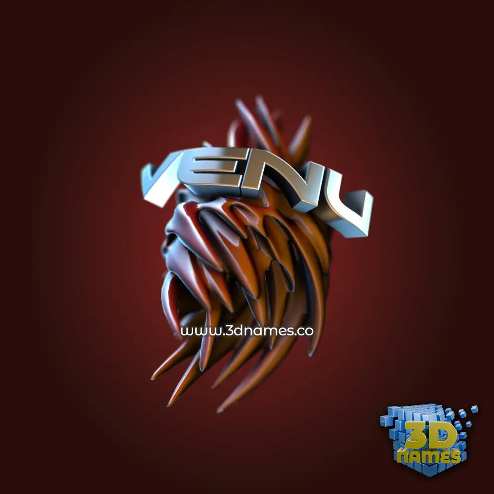 venu in Red Twisted style - 3D name wallpaper