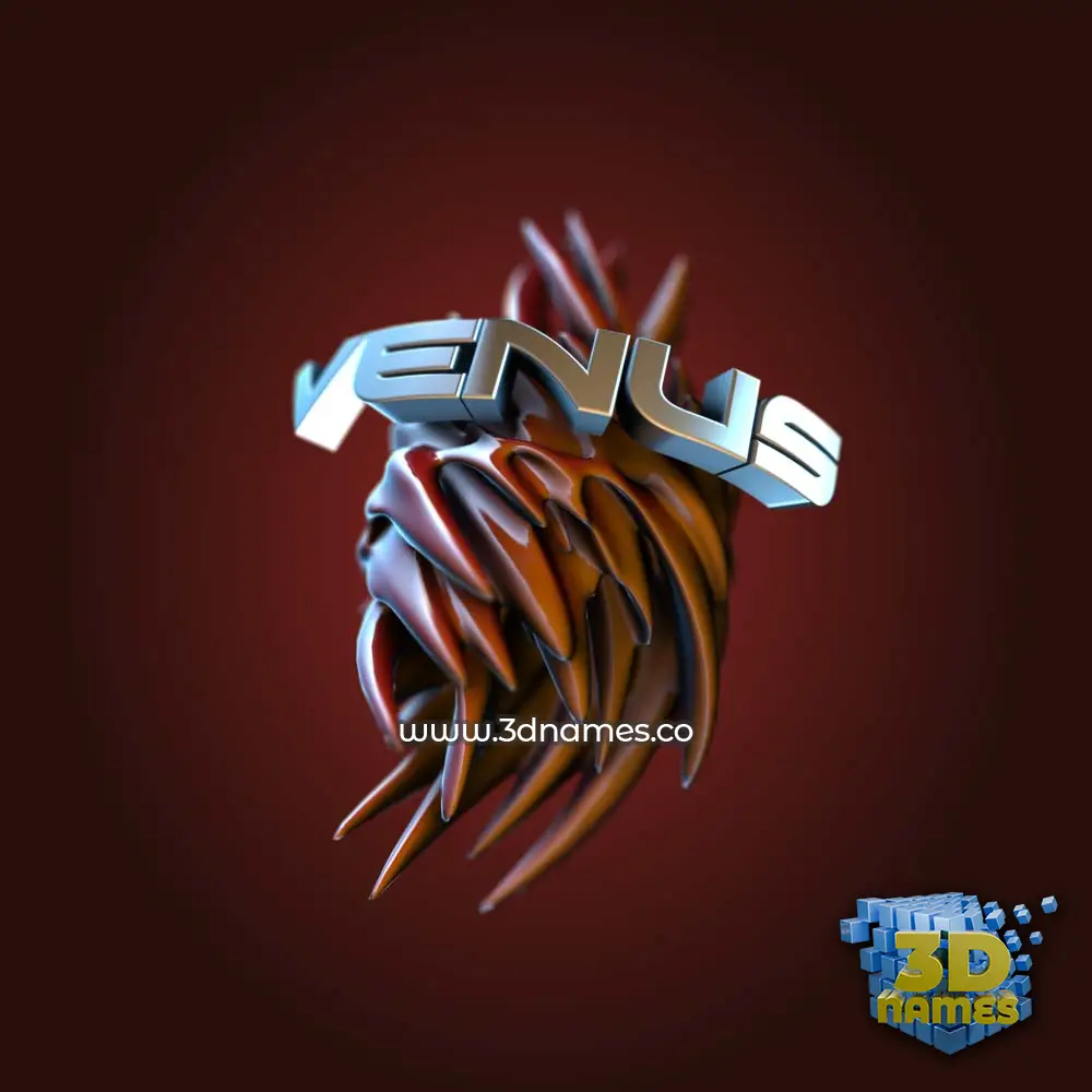 venus in Red Twisted style - 3D name wallpaper