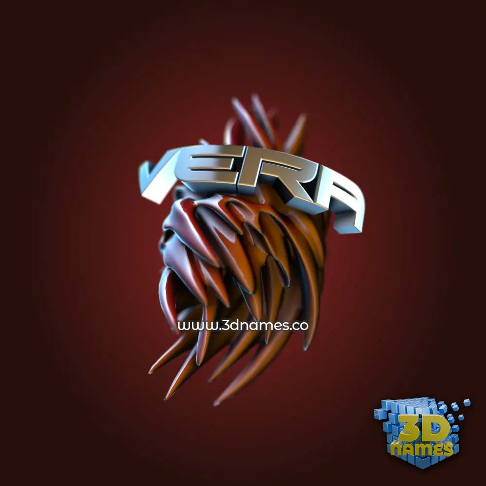 vera in Red Twisted style - 3D name wallpaper