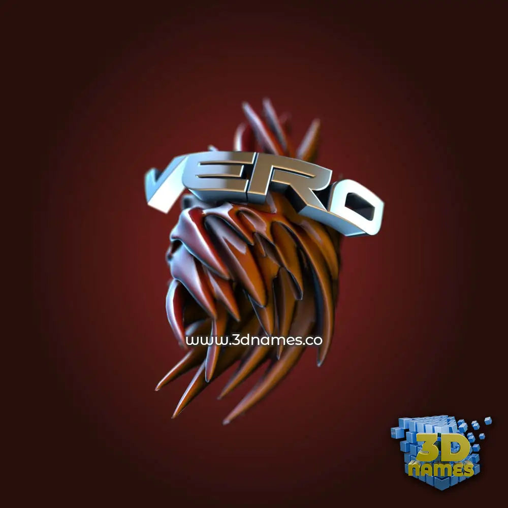 vero in Red Twisted style - 3D name wallpaper