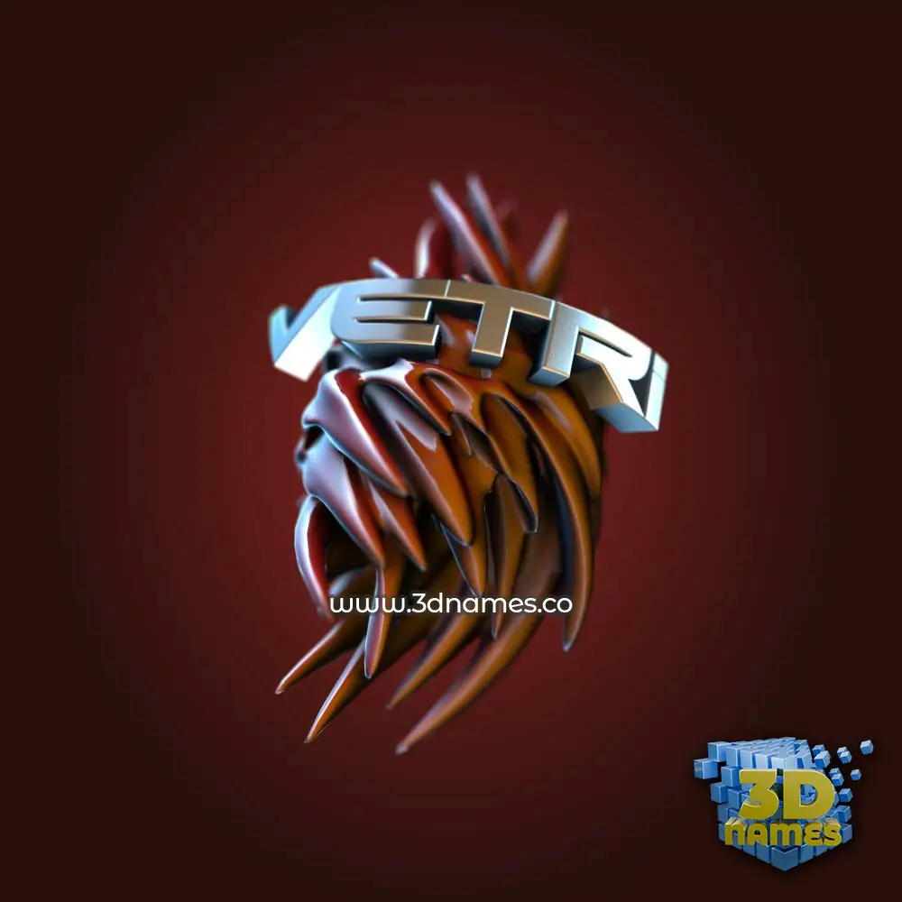 vetri in Red Twisted style - 3D name wallpaper