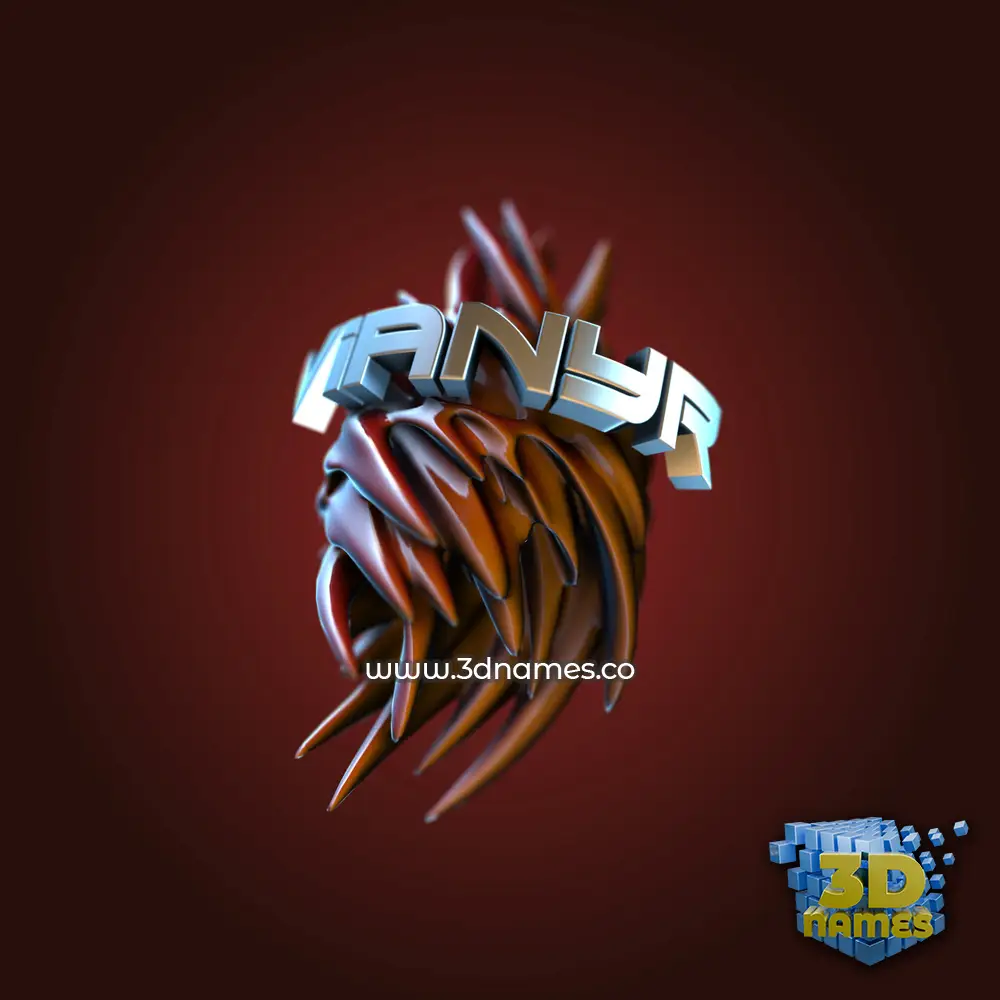 vianyr in Red Twisted style - 3D name wallpaper