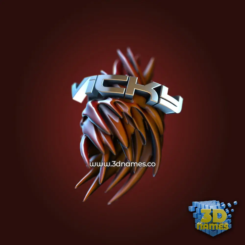 vicky in Red Twisted style - 3D name wallpaper
