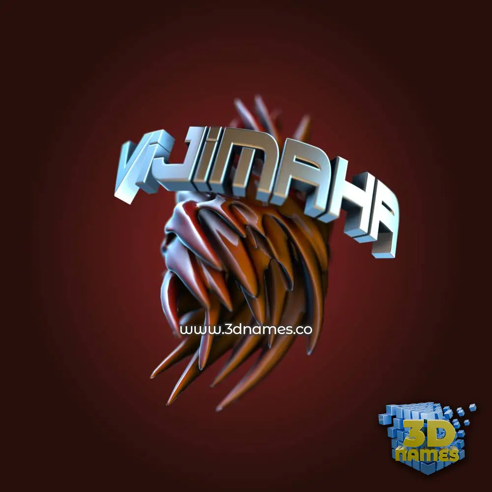 vijimaha in Red Twisted style - 3D name wallpaper