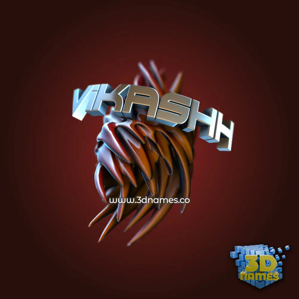 vikashh in Red Twisted style - 3D name wallpaper