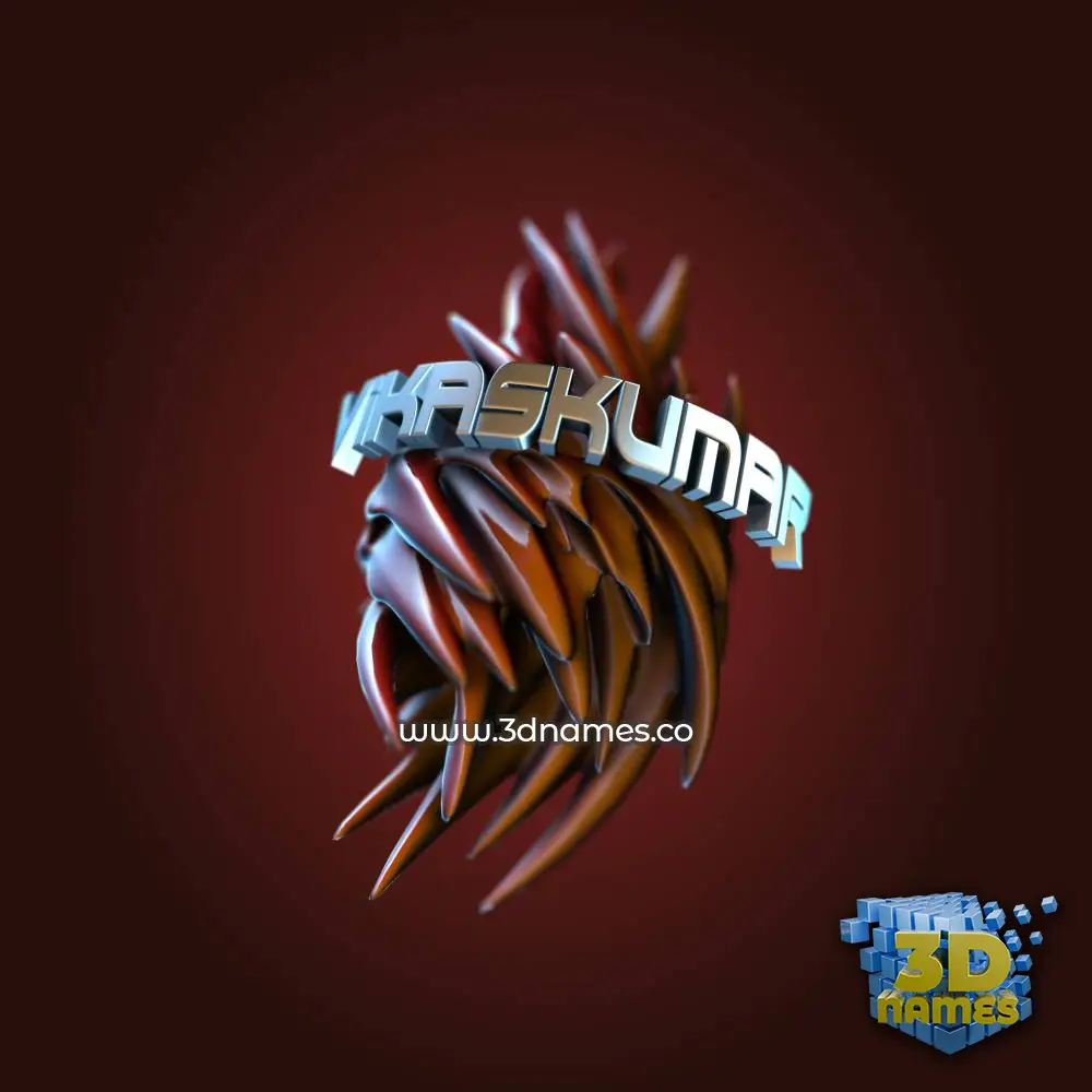 vikaskumar in Red Twisted style - 3D name wallpaper
