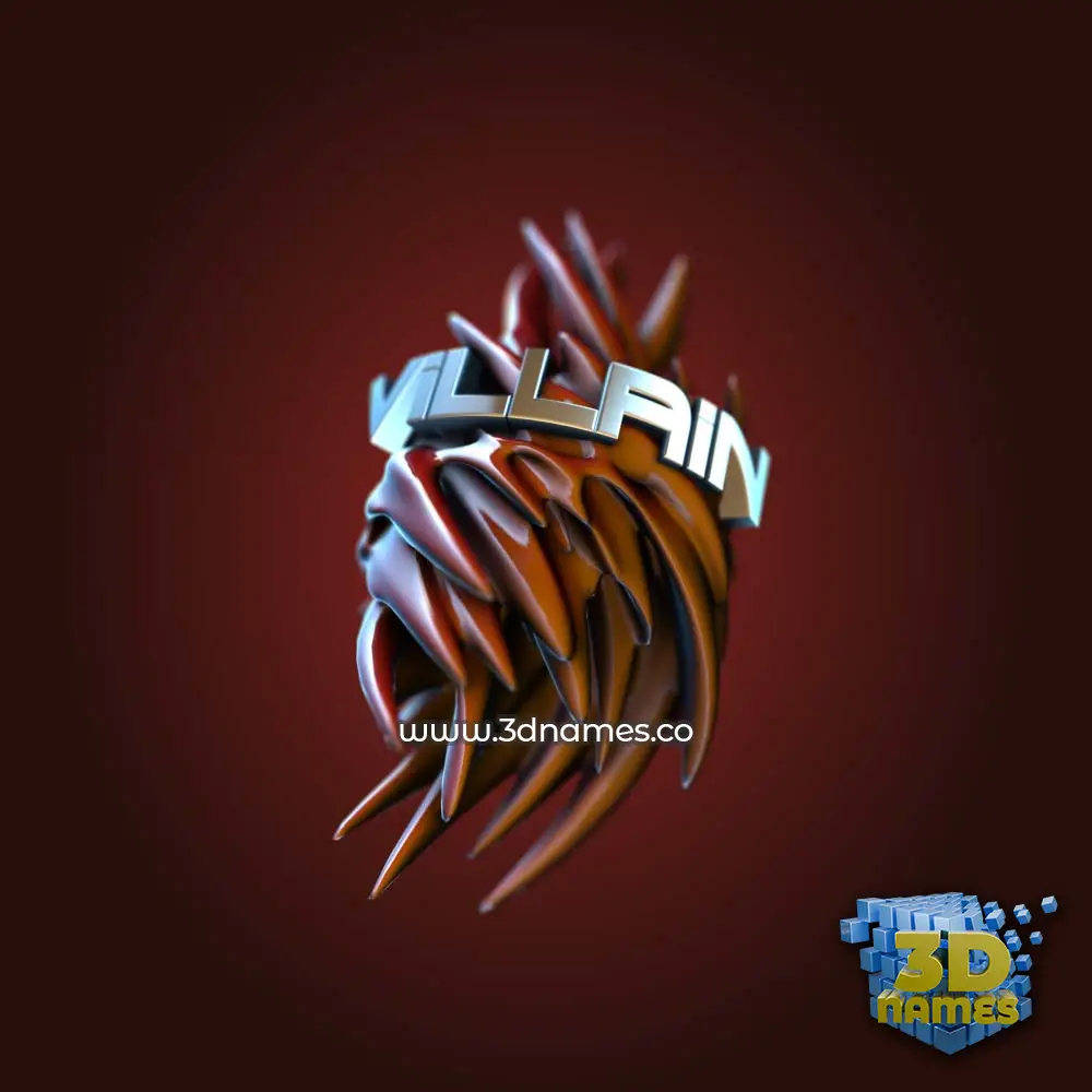 villain in Red Twisted style - 3D name wallpaper