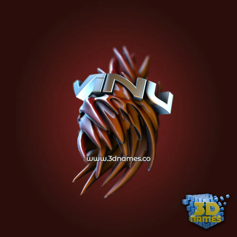 vinu in Red Twisted style - 3D name wallpaper
