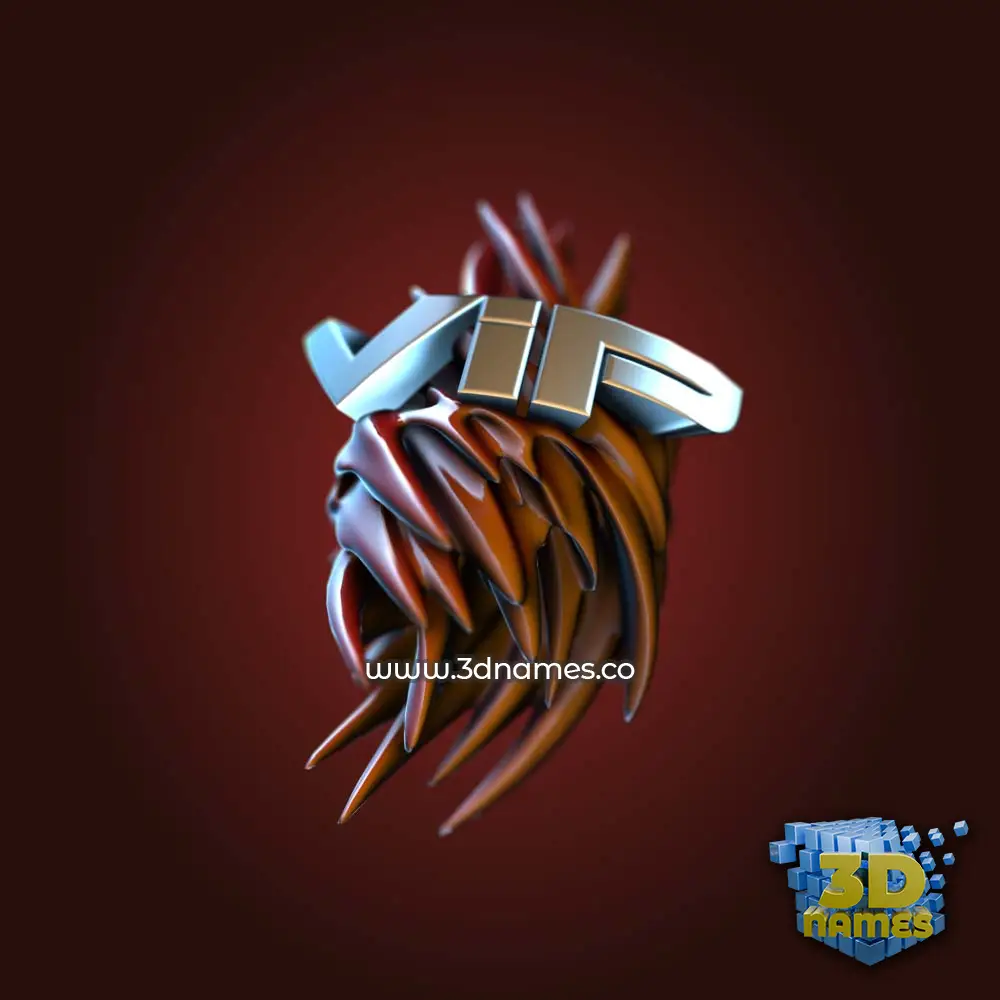 vip in Red Twisted style - 3D name wallpaper