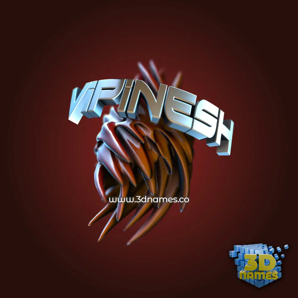 vipinesh in Red Twisted style - 3D name wallpaper