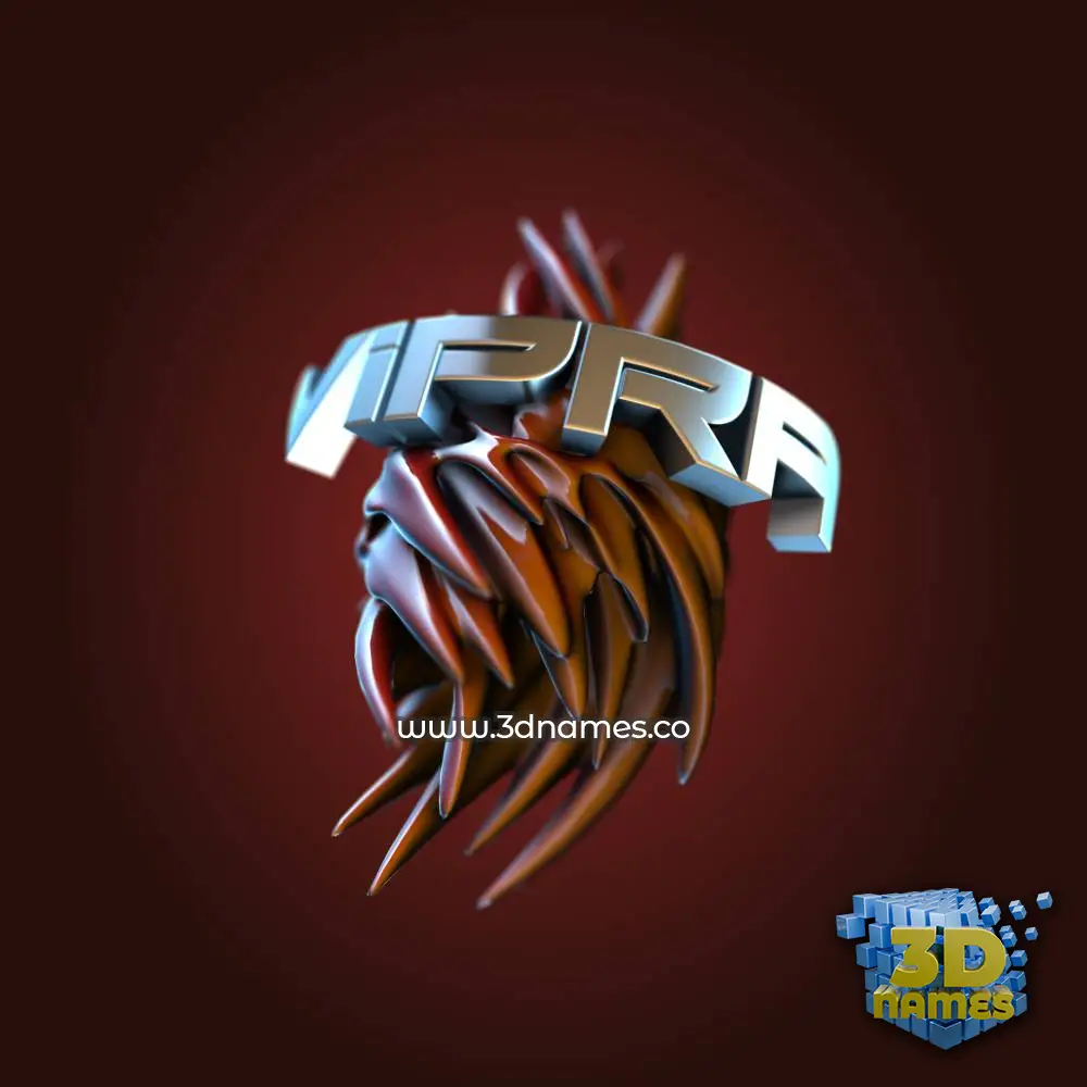 vipra in Red Twisted style - 3D name wallpaper