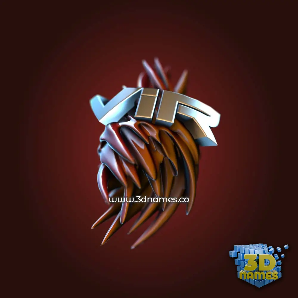 vir in Red Twisted style - 3D name wallpaper