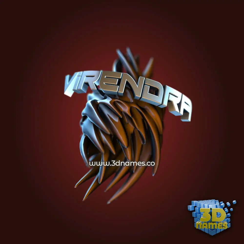 virendra in Red Twisted style - 3D name wallpaper