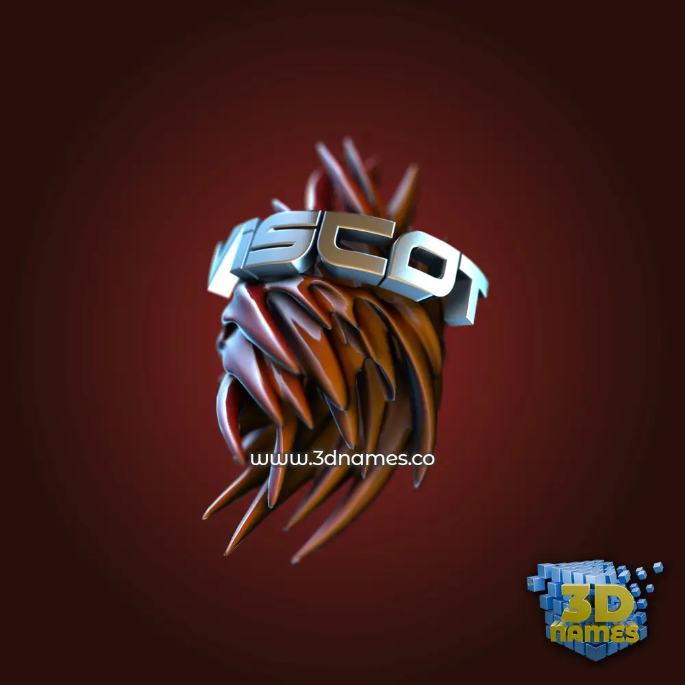 viscot in Red Twisted style - 3D name wallpaper